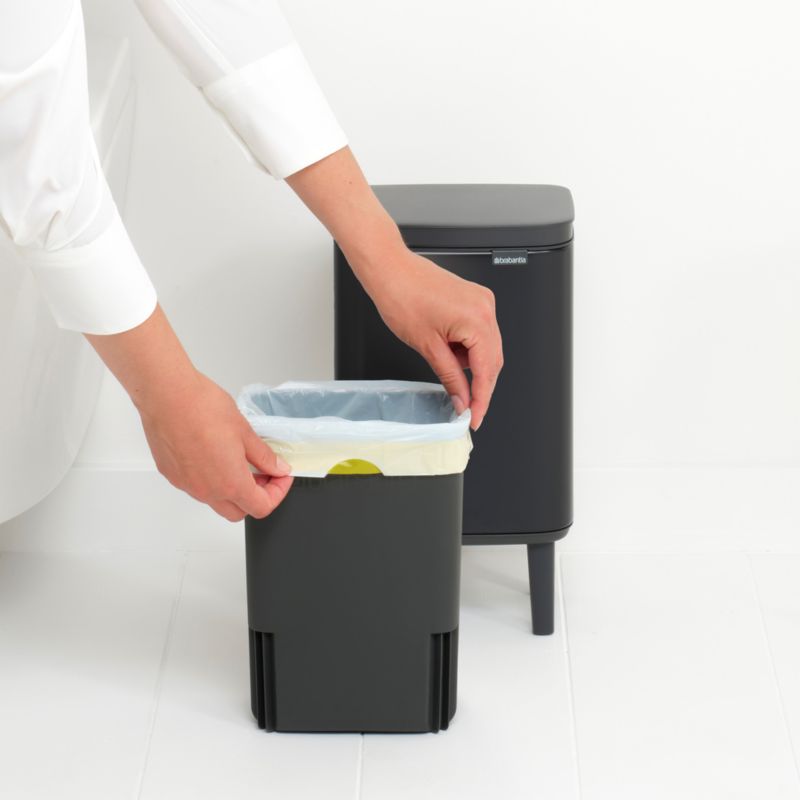 Brabantia Bo 4Liter Black Metal Trash Can Crate & Barrel