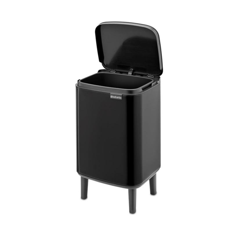 Brabantia Bo 7Liter Black Metal Trash Can Crate & Barrel
