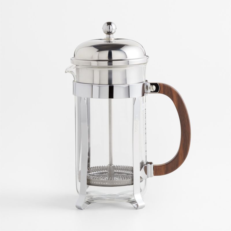 Bodum Chambord Stainless Steel 34Oz. French Press with Walnut Wood