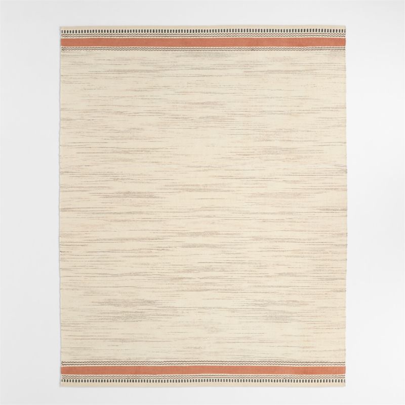 Border Stripe Brulee Brown Chenille Kids Area Rug 6x9 Crate & Kids