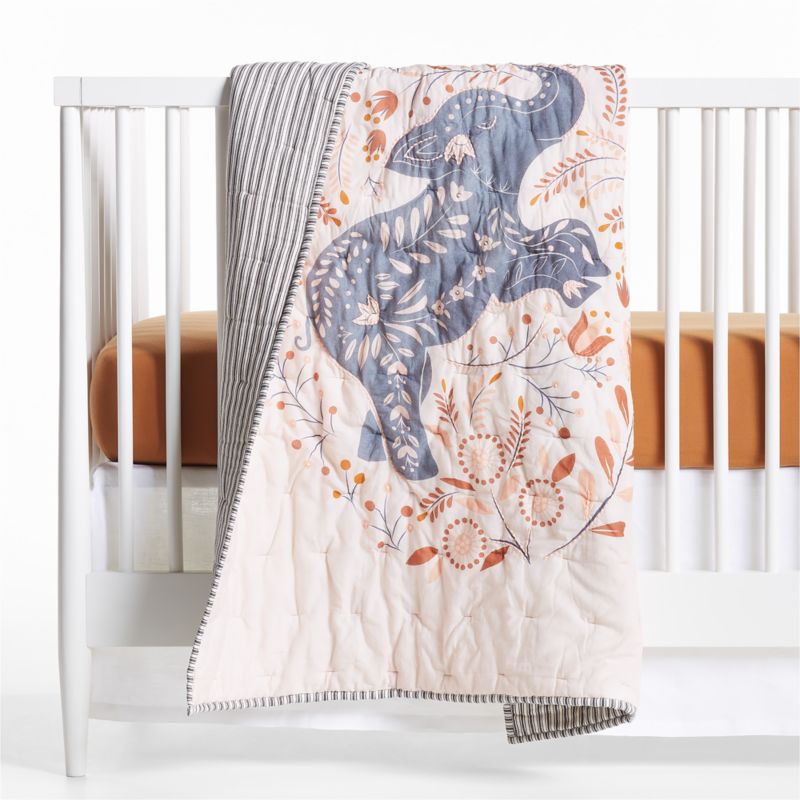 Botanical Elephant Organic Cotton Baby Crib Bedding Set Crate & Kids