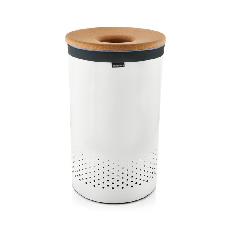 Brabantia 60Liter White Laundry Bin with Cork Lid + Reviews Crate