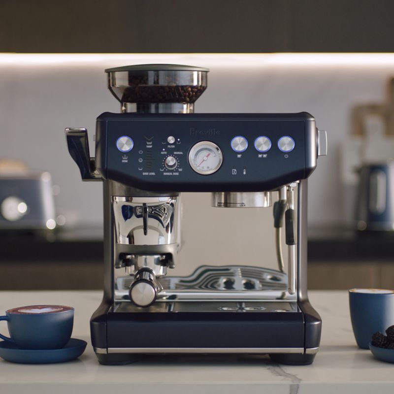 Breville Barista Express Impress Damson Blue Espresso Machine + Reviews