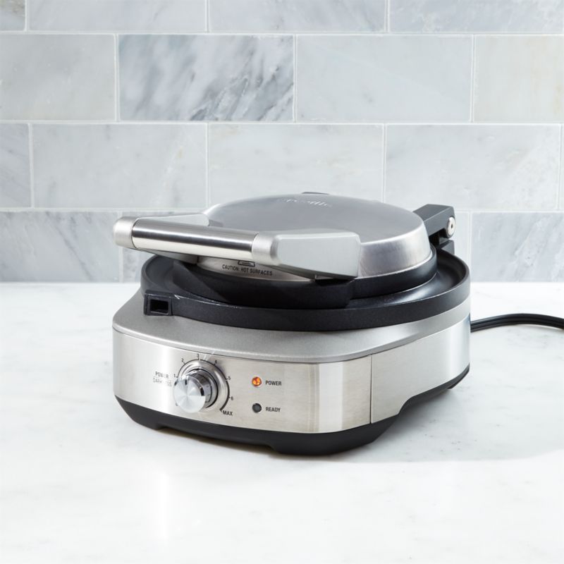 Breville NoMess Waffle Round Waffle Maker + Reviews Crate & Barrel