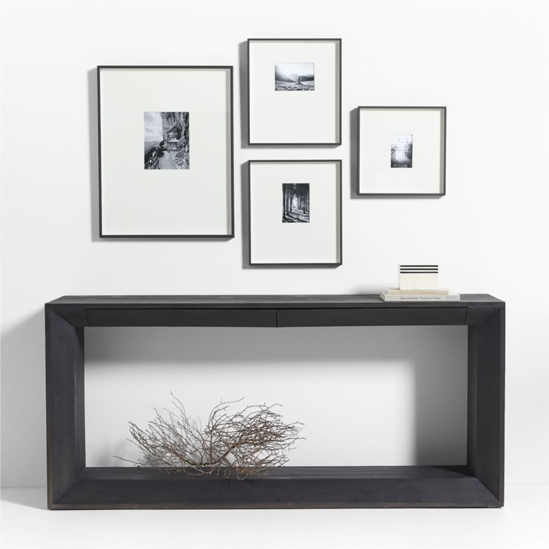 Brushed Black Metal Picture Frame with Vertical White Mat 4x6 + Reviews Crate & Barrel