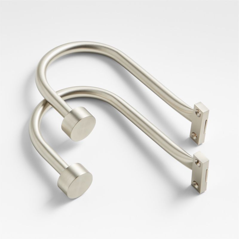 Brushed Nickel Curtain Tiebacks, Set of 2 + Reviews Crate & Barrel