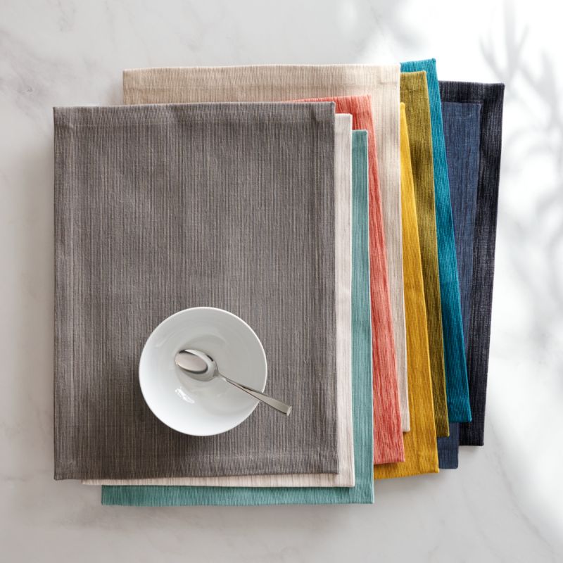 Grasscloth White Cotton Placemats, Set of 8 + Reviews Crate & Barrel