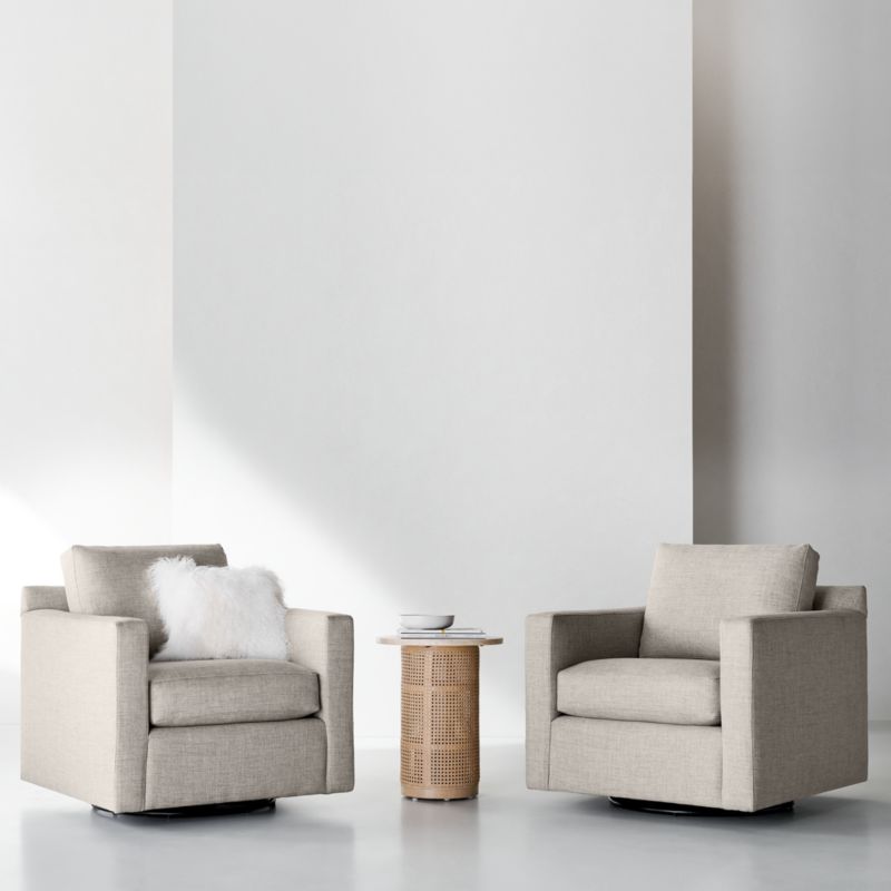 Travertine Cane Round End Table + Reviews Crate & Barrel Canada