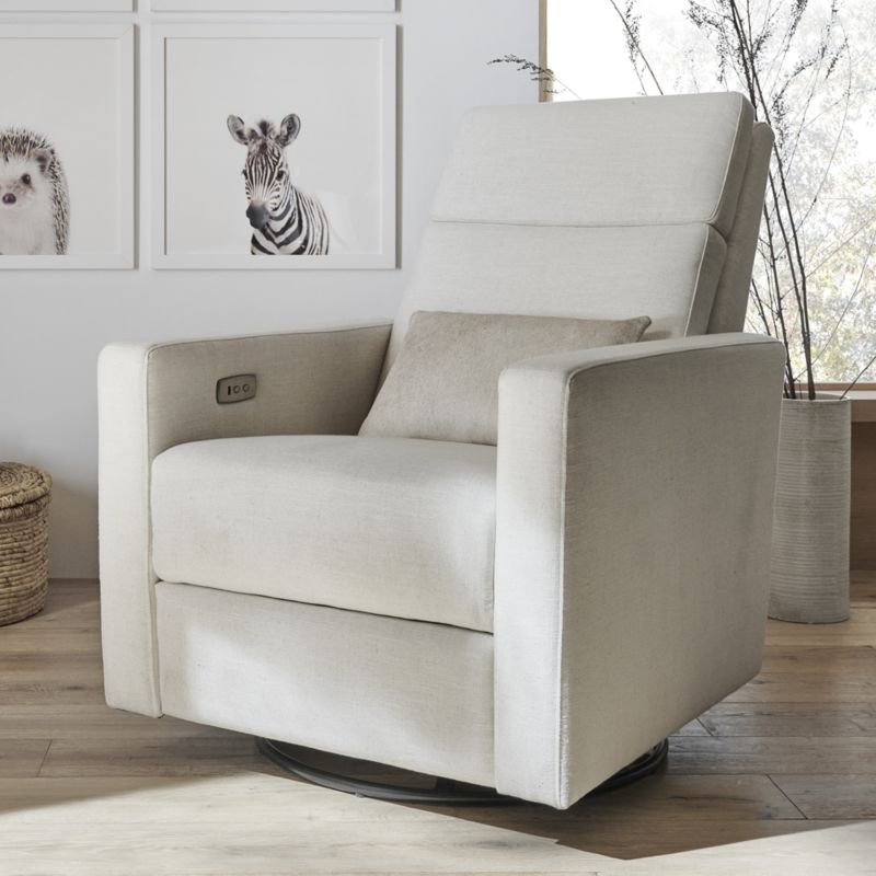 Rixby Natural Nursery Power Recliner Chair + Reviews Crate & Kids
