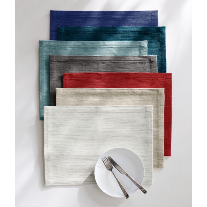 Grasscloth Rectangular Cotton Deep Indigo Placemat + Reviews Crate