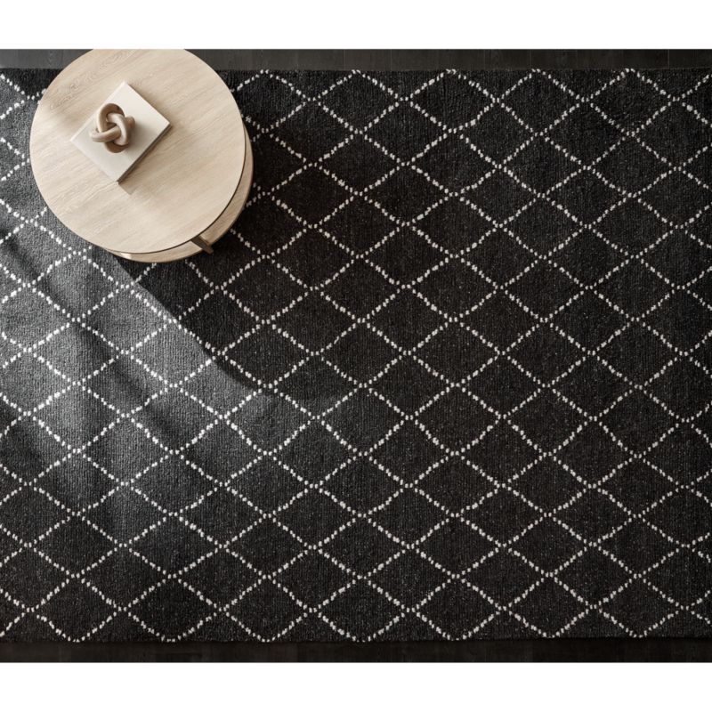 Safi Diamond Moroccan Black & White Area Rug 9'x12' + Reviews Crate