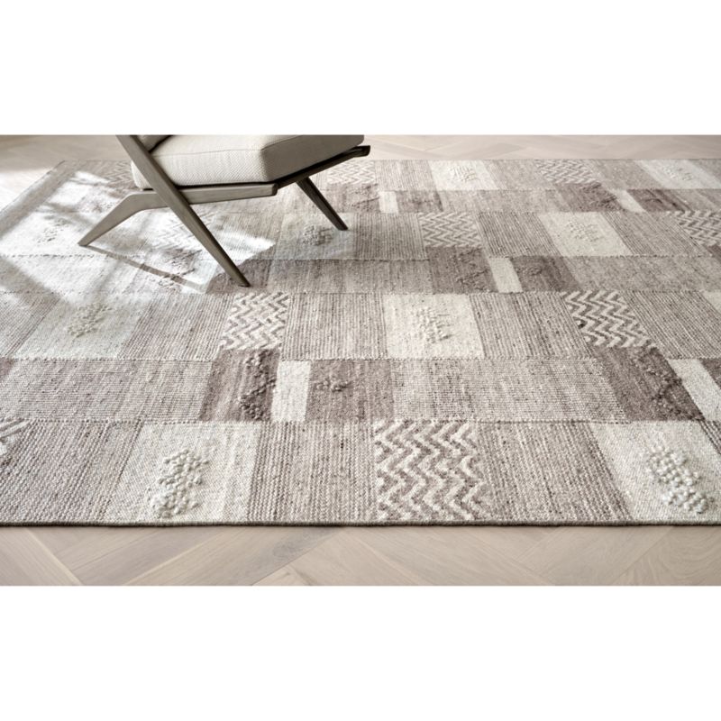 Avignon Wool Flatweave Taupe Area Rug 9'x12' Crate & Barrel Canada