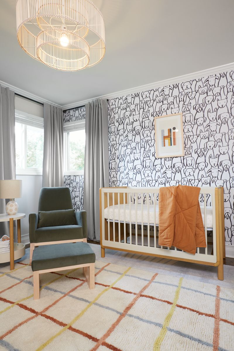 Chasing Paper Black and White Puppy Pile Peel and Stick Wallpaper 2' x