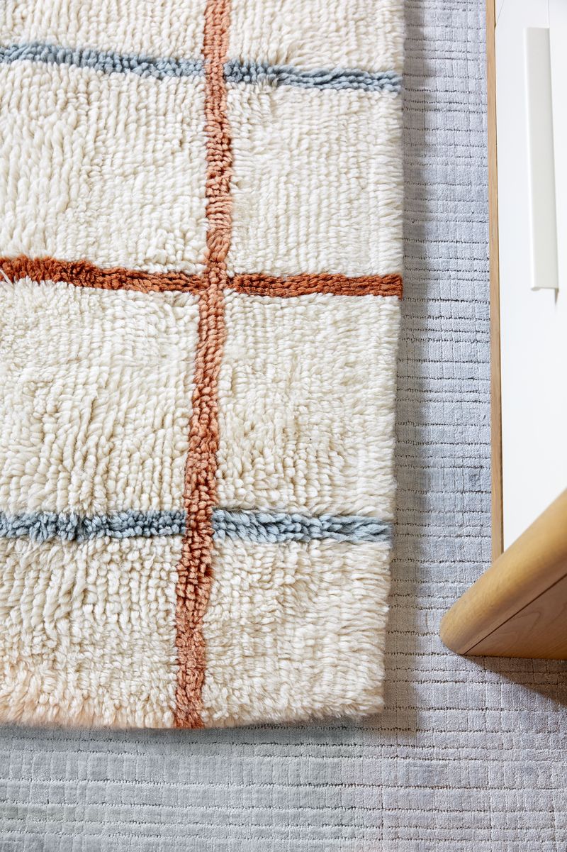 Viscose Grid Light Blue Kids Area Rug 6x9 + Reviews Crate & Kids