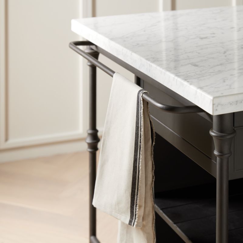 French 72" Large White Marble Kitchen Island + Reviews Crate & Barrel