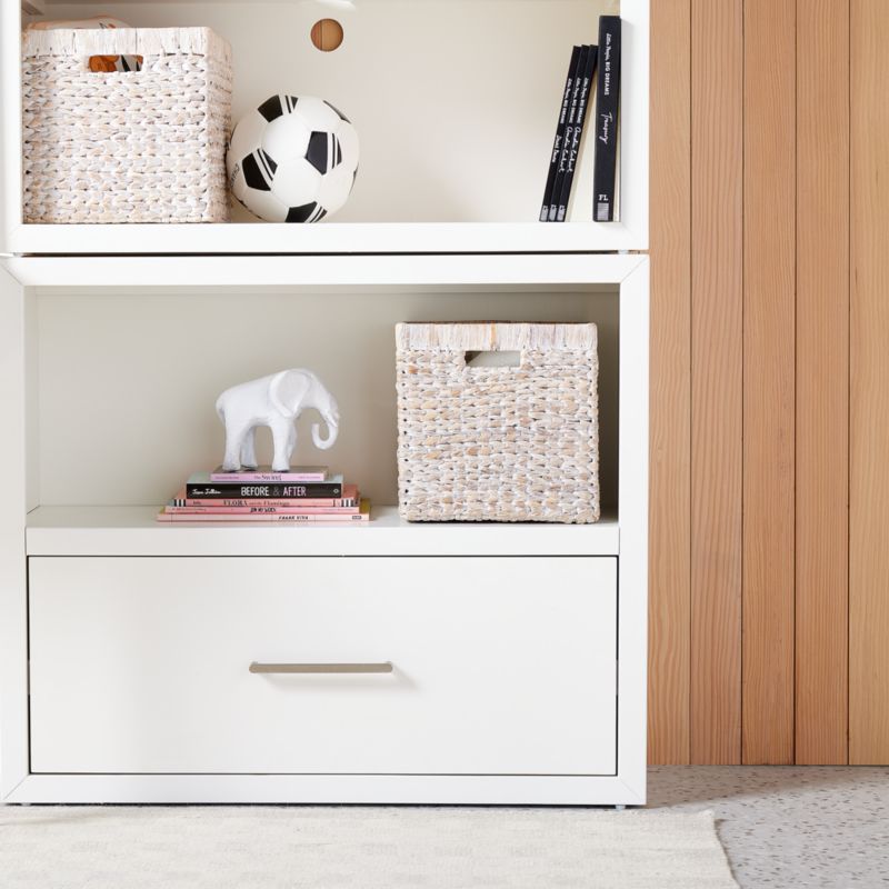 Ever Simple Set of 2 Modular White Wood Kids Desks with Drawer Bookcase