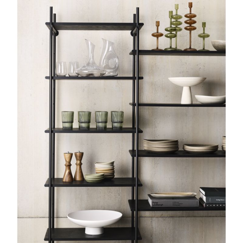 Petra Black Oak Wood and Metal Narrow WallMounted Bookcase + Reviews