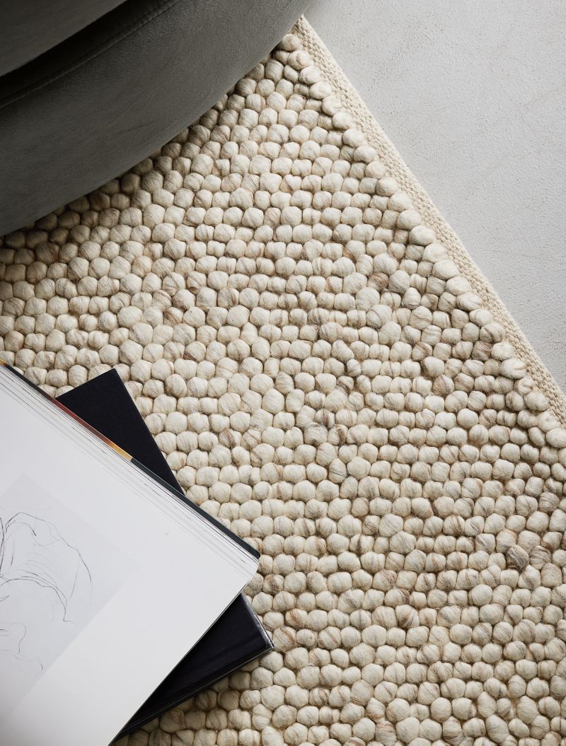 Orly Wool Blend Textured Ivory Area Rug 6'x9' + Reviews Crate