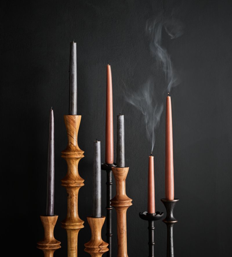 Century Natural Acacia Wood Taper Candle Holders, Set of 3 + Reviews