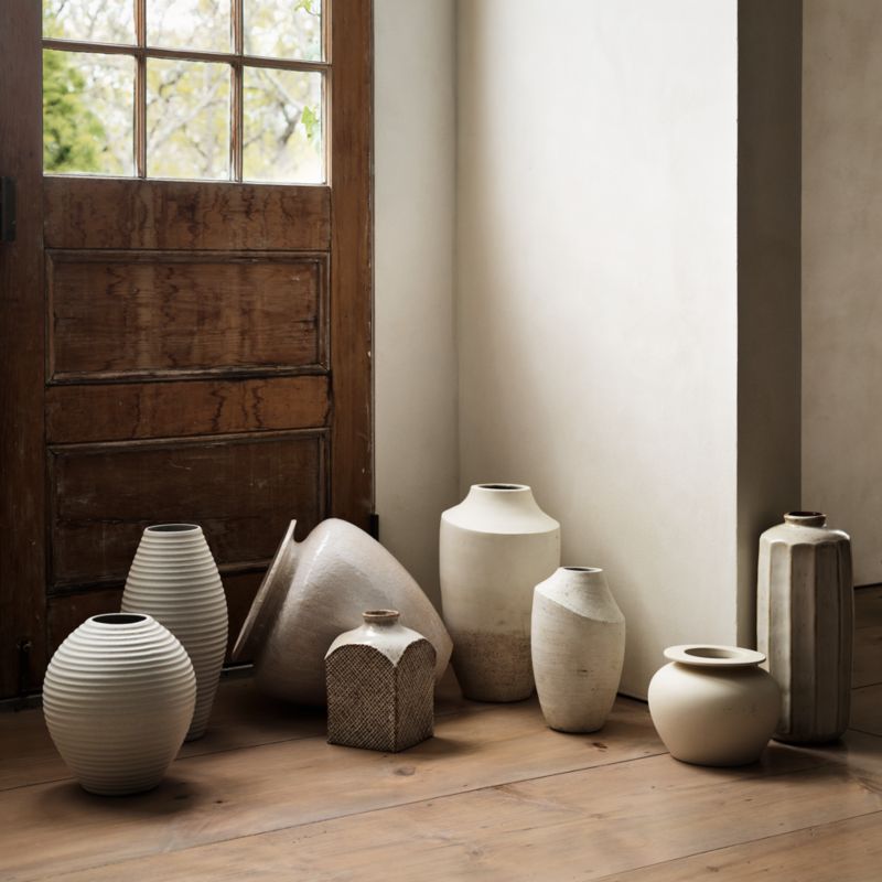 Nikko Off White Ceramic Vases Crate & Barrel Canada