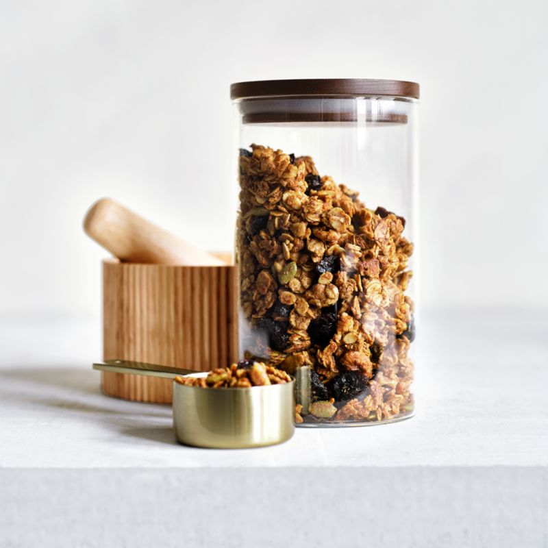 Crate & Barrel ExtraLarge Glass Canister with Wood Lid + Reviews