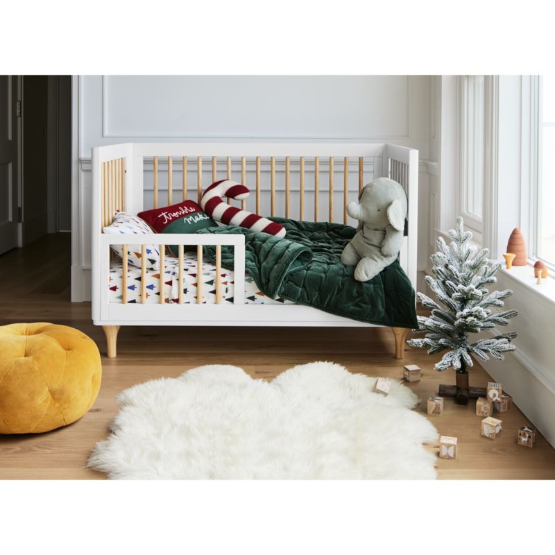 Babyletto Lolly White & Natural 3in1 Wood Convertible Baby Crib with