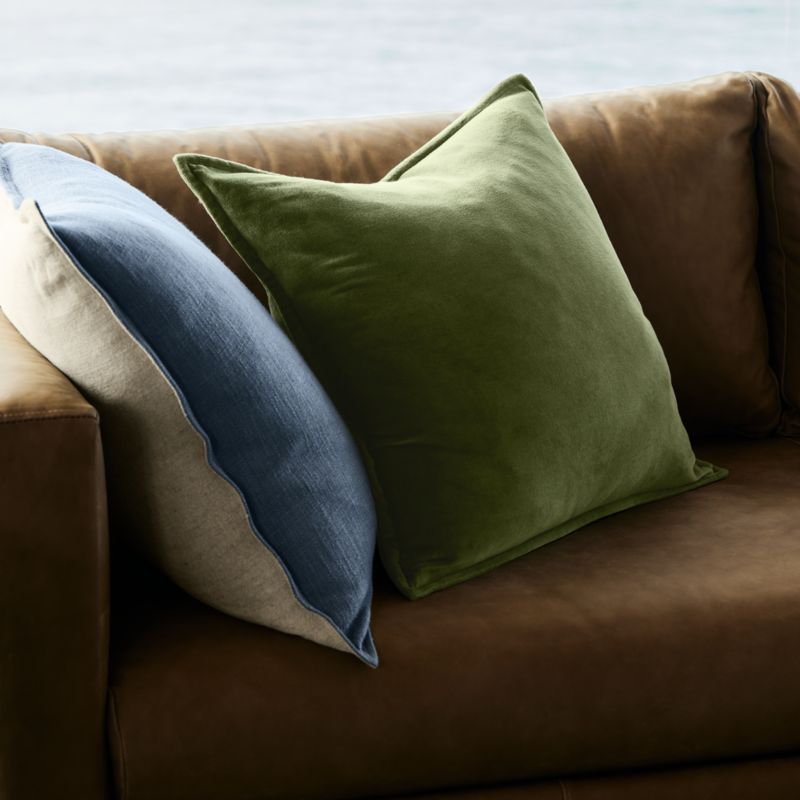 Indigo 20"x20" Square Laundered Linen Decorative Throw Pillow with