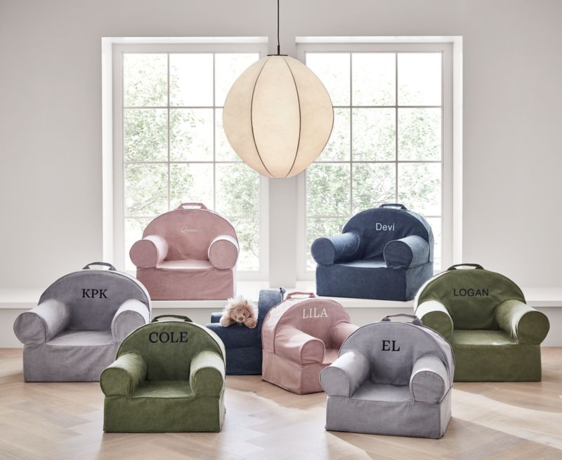 Small Pewter Grey Kids Lounge Nod Chair + Reviews Crate & Kids