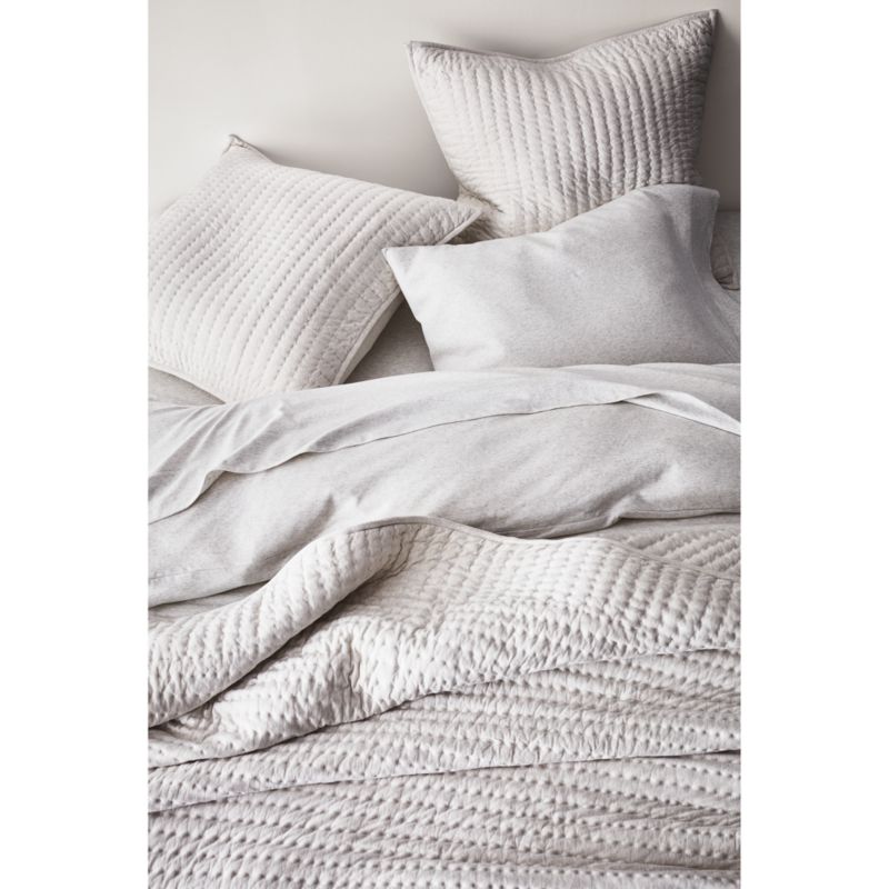 Cozysoft Organic Cotton Jersey Heathered Ivory King Duvet Cover + Reviews Crate & Barrel Canada