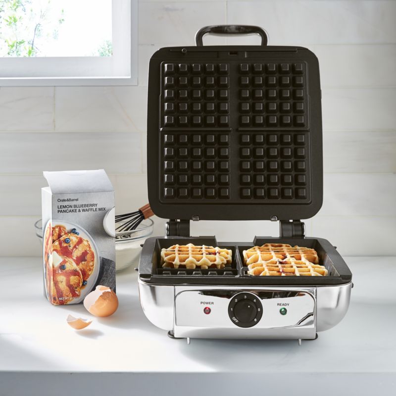 AllClad 4Slice Stainless Steel Waffle Maker with Removable Plates