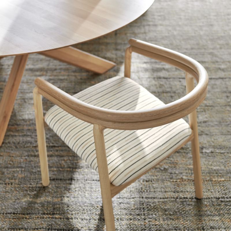 Redonda Wood Upholstered Dining Chair Crate & Barrel