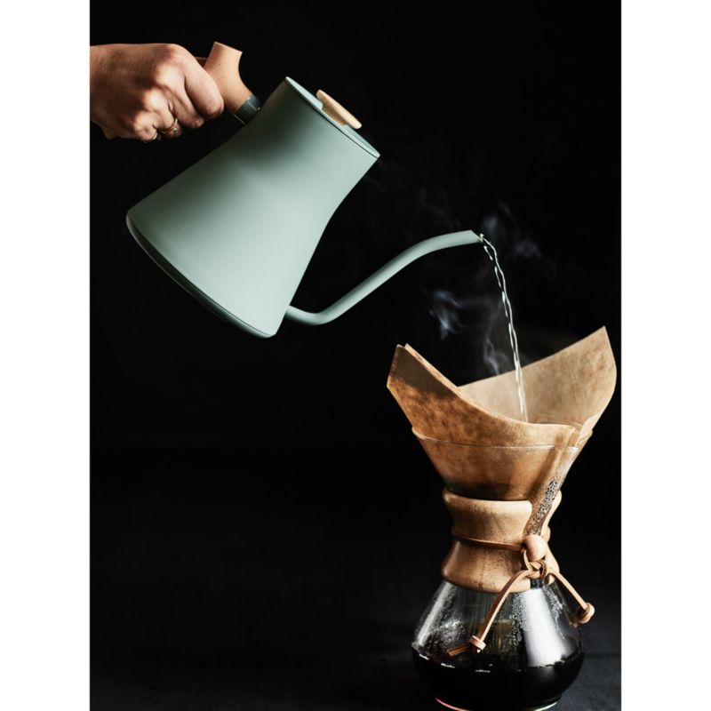 Fellow Stagg EKG Pro Electric Tea Kettle in Smoke Green with Maple Accents + Reviews Crate