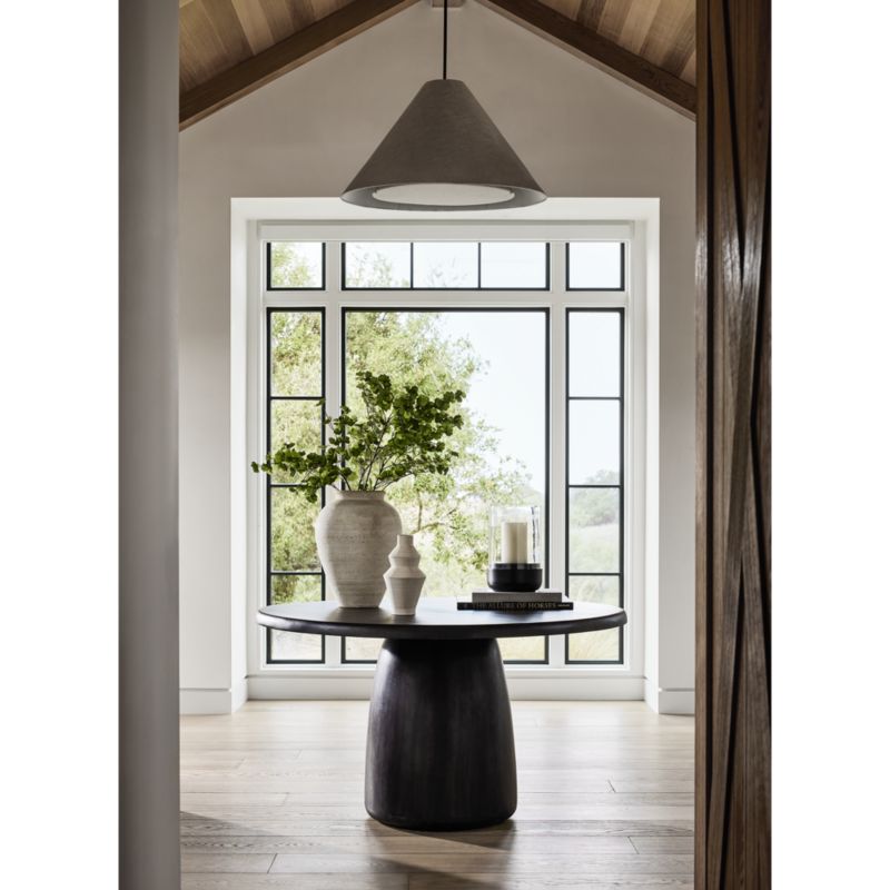 Zahn 54" Charcoal Grey Round Dining Table + Reviews Crate & Barrel Canada