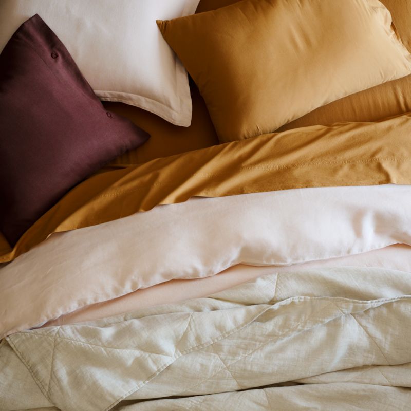 New Natural Hemp Elegant Pink Full/Queen Duvet Cover + Reviews Crate & Barrel Canada