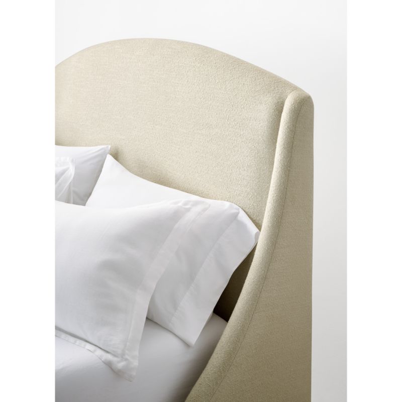 Lafayette 56" Linen Ivory Upholstered King Headboard with Storage Bed