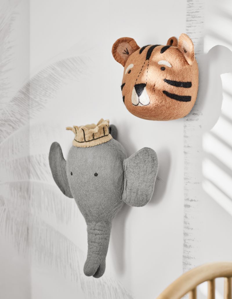 Felt Elephant Animal Head Wall Decor + Reviews Crate & Kids Canada