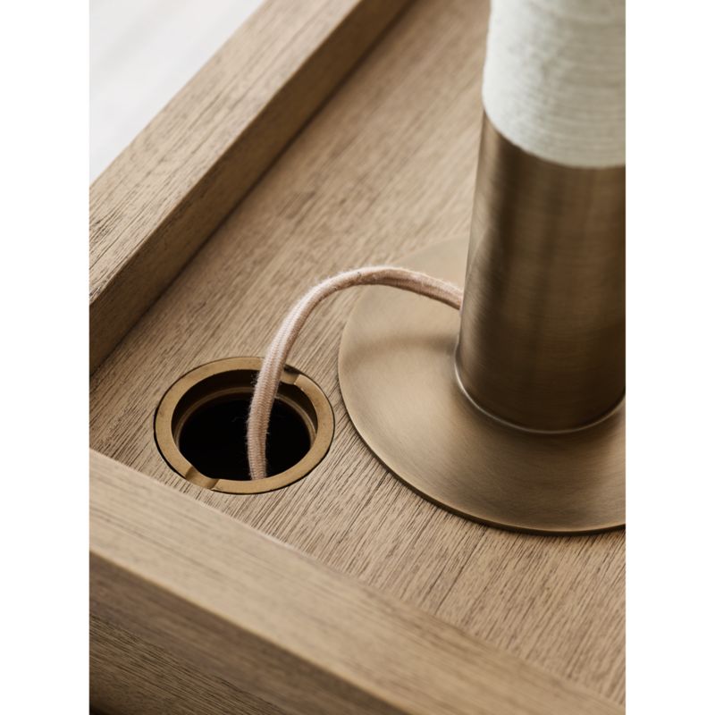 Keane 48" Weathered Natural Wood Desk with Outlets + Reviews Crate