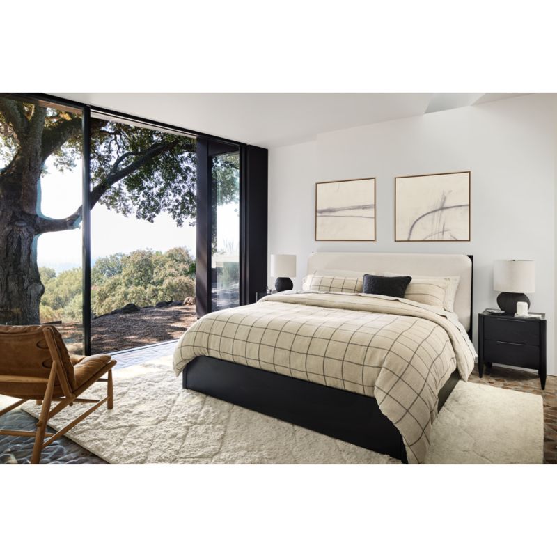 Casa Black Oak Wood King Storage Bed with Outlet + Reviews Crate & Barrel