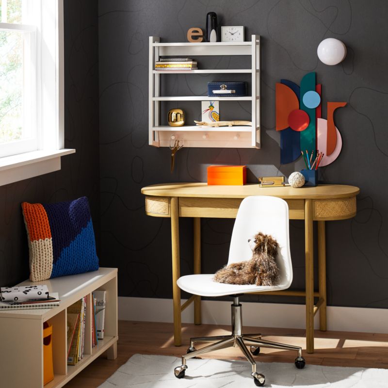 District 3Cube Warm White Wood Stackable Kids Bookcase & Board Game