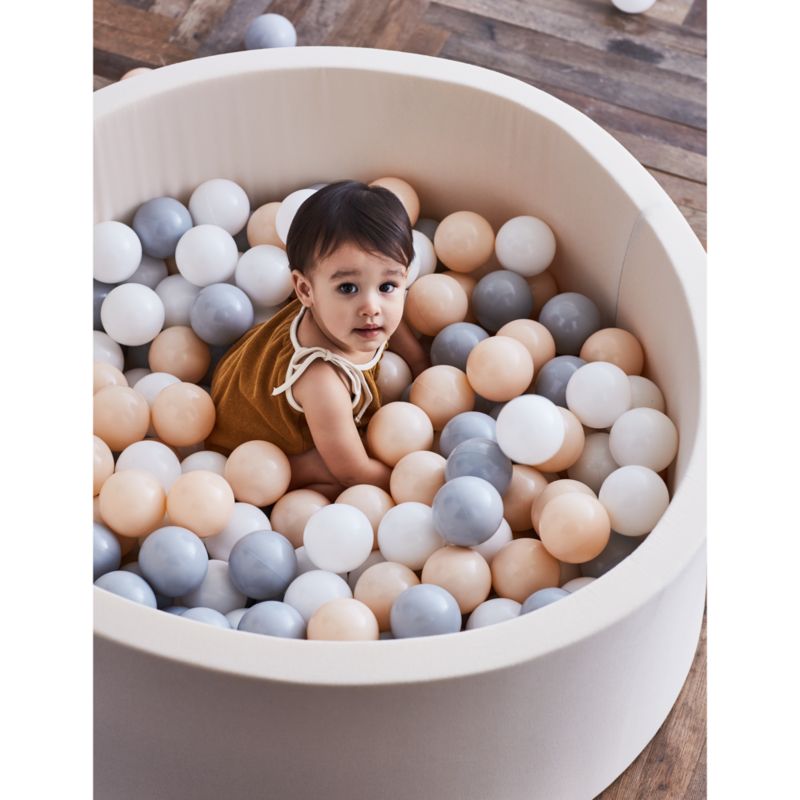 Baby and Toddler Natural Pop-Up Ball Pit with White, Pink and Grey