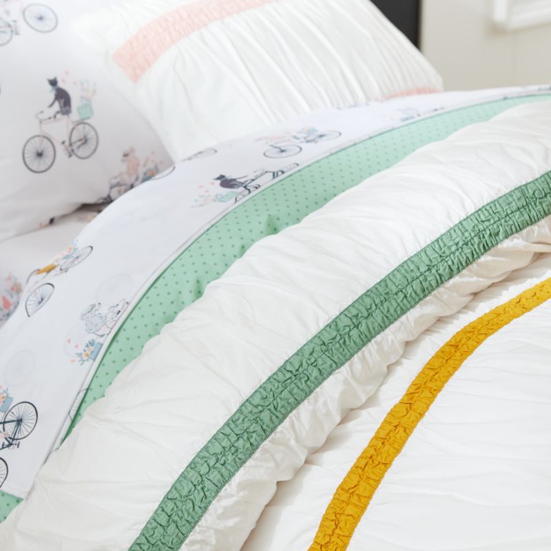 Modern Mia Kids Organic Ruched Stripes Duvet Cover Crate & Kids