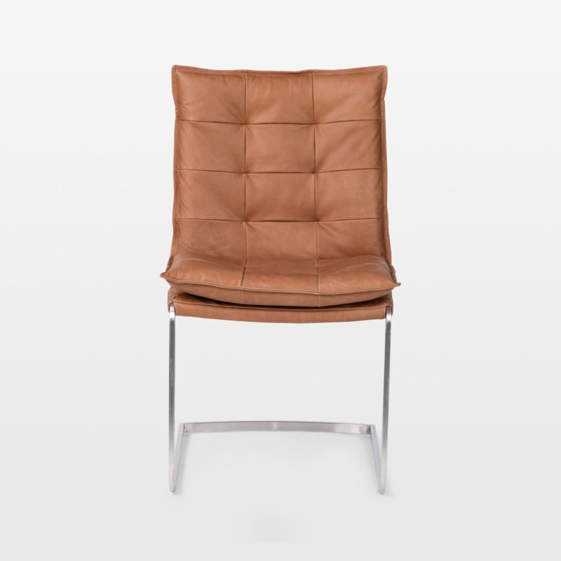 Cahone Brandy Leather Dining Chair Crate & Barrel