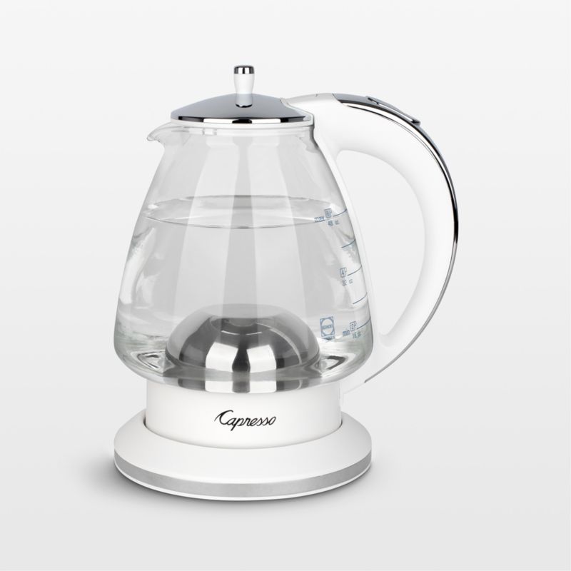 Capresso H20 White Electric Glass Tea Kettle + Reviews Crate & Barrel