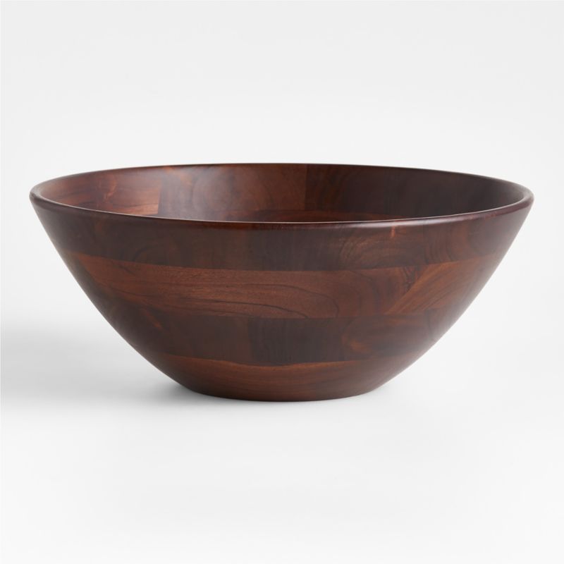 Carson Large Dark Acacia Wood Bowl + Reviews Crate & Barrel Canada