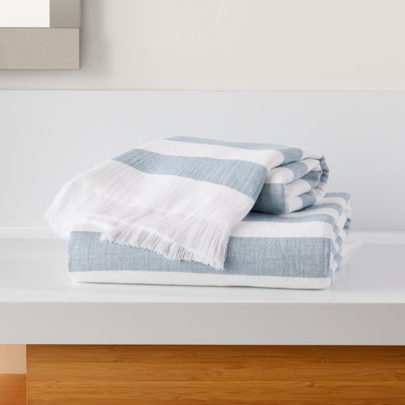Cedros Blue Hammam Organic Bath Towels Crate & Barrel Canada