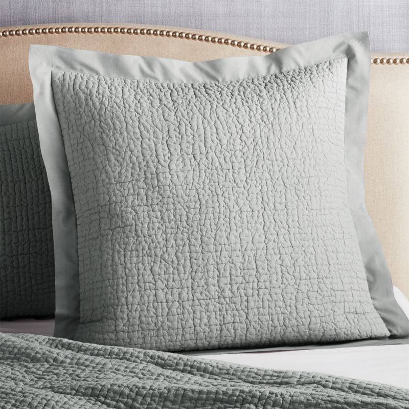 Celeste Grey Organic Cotton Euro Sham + Reviews Crate & Barrel