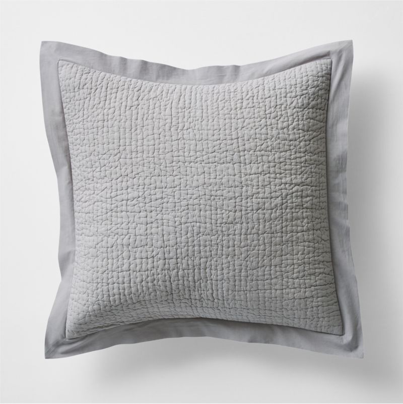 Celeste Grey Organic Cotton Euro Sham + Reviews Crate & Barrel Canada