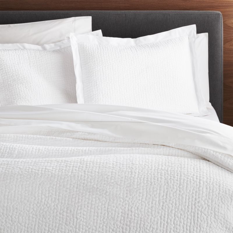 Celeste White Organic Cotton Euro Sham + Reviews Crate & Barrel