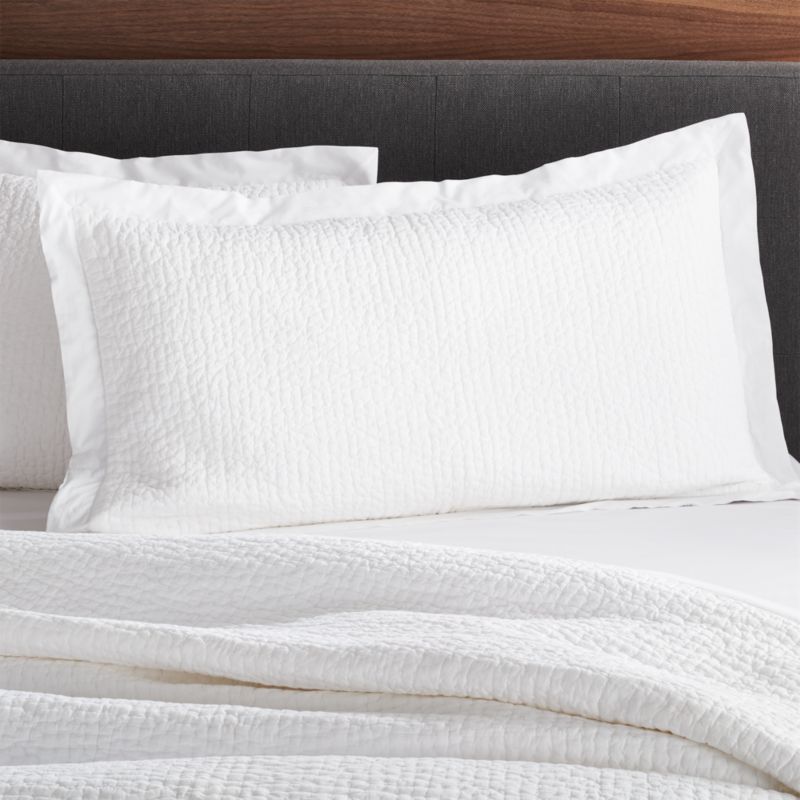 Celeste White Organic Cotton King Sham + Reviews Crate & Barrel