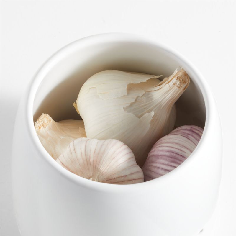 White Ceramic Garlic Keeper + Reviews Crate & Barrel Canada